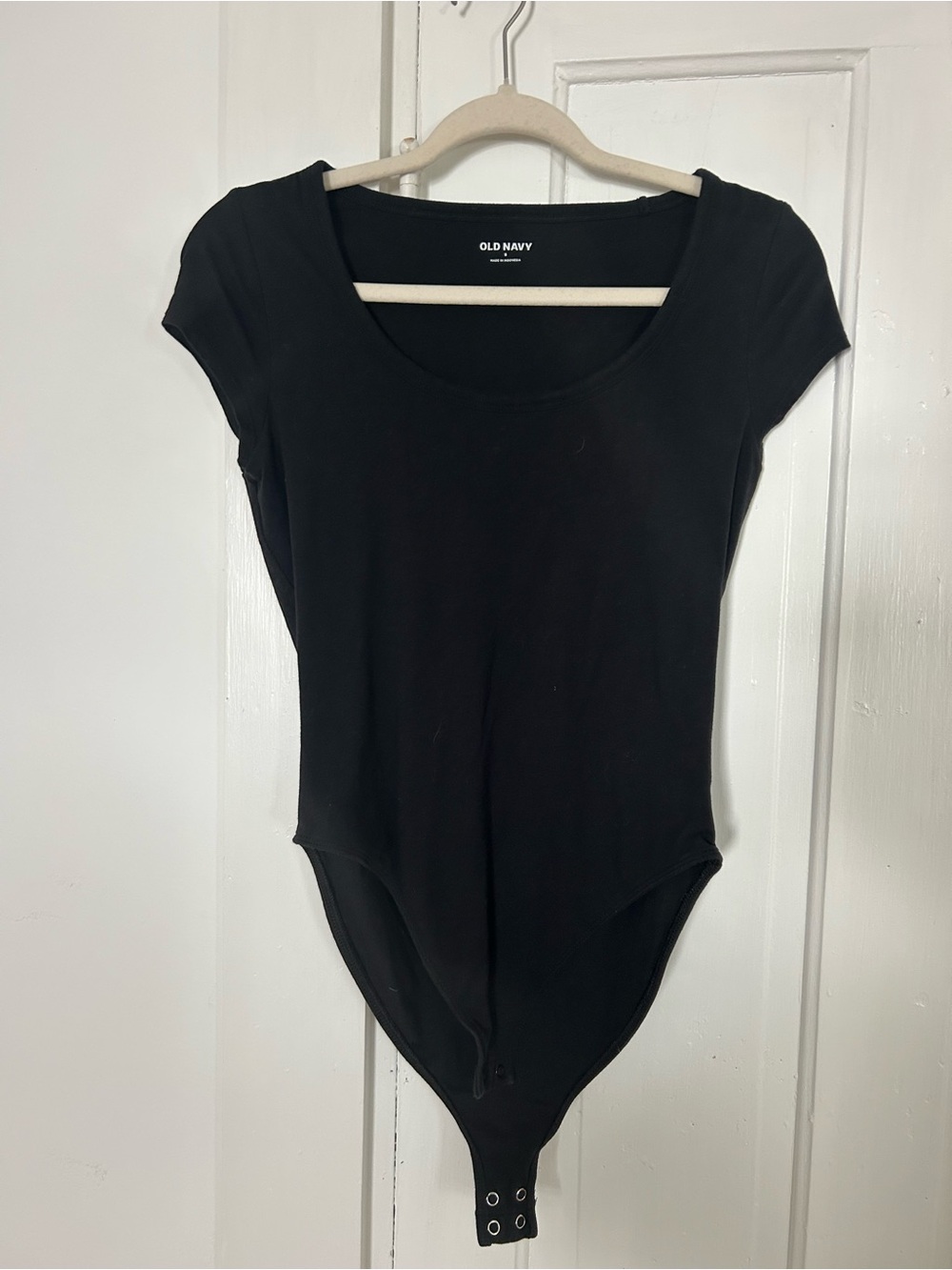 Old Navy Black Short Sleeve Scoop Neck Bodysuit